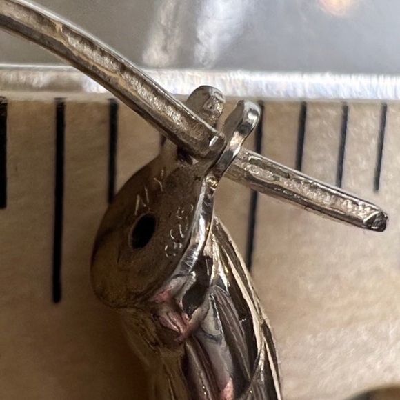 Vintage Designer Hoop Earrings Solid 925 Sterling Silver Large Hoops Etched - Picture 10 of 12